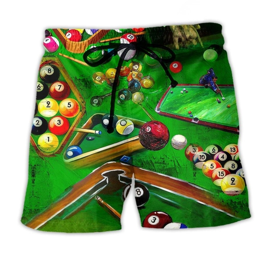 Green Billiards Beach Shorts For Resort Days And Memorable Gift Ideas