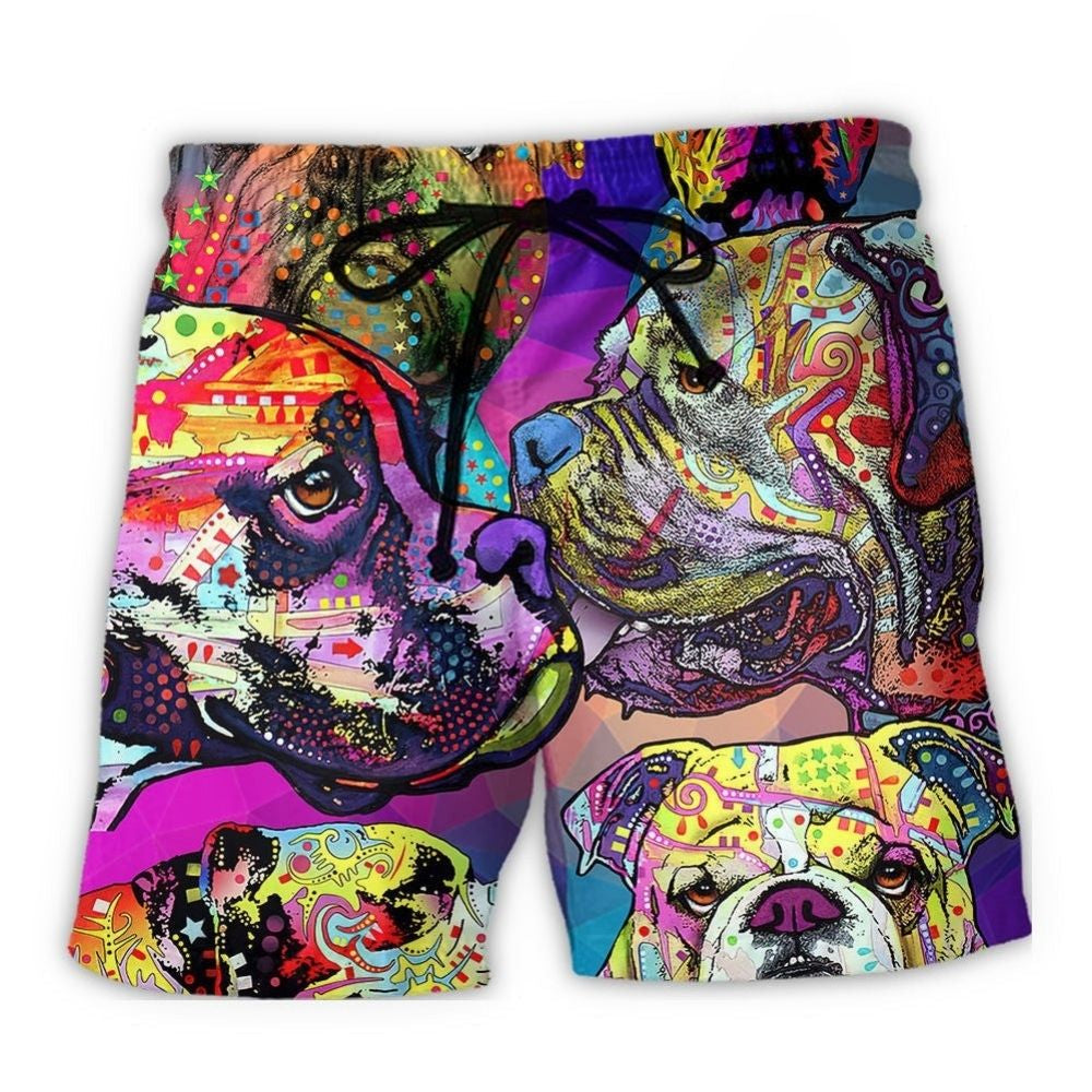 All I Need Is My Bulldog Beach Shorts Pattern View For Vacation Travel And Outdoor Fun