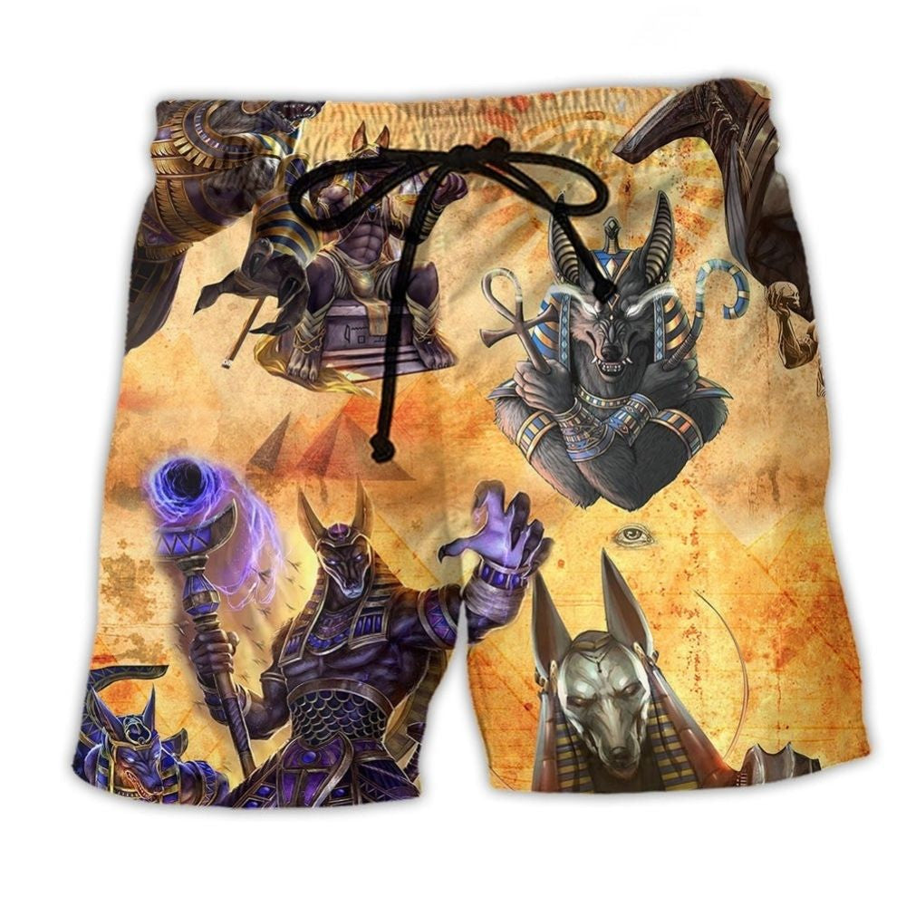 Egyptian Anubis Mythology Beach Shorts For Beach Days And Easy Warm Weather Wear