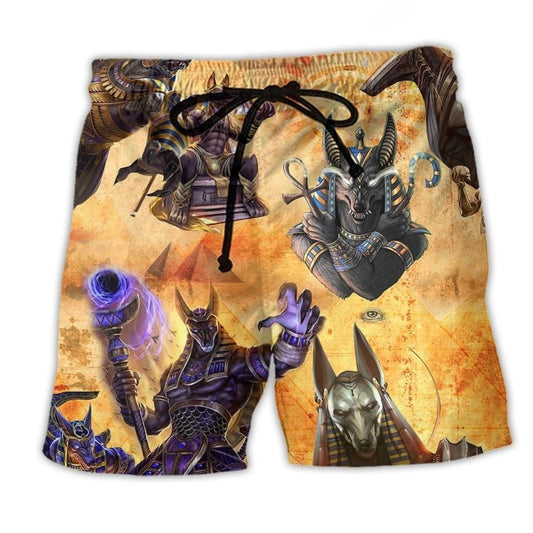 Egyptian Anubis Mythology Beach Shorts For Beach Days And Easy Warm Weather Wear