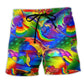 Rainbow Pride Beach Shorts Print Detail For Thoughtful Gift Giving