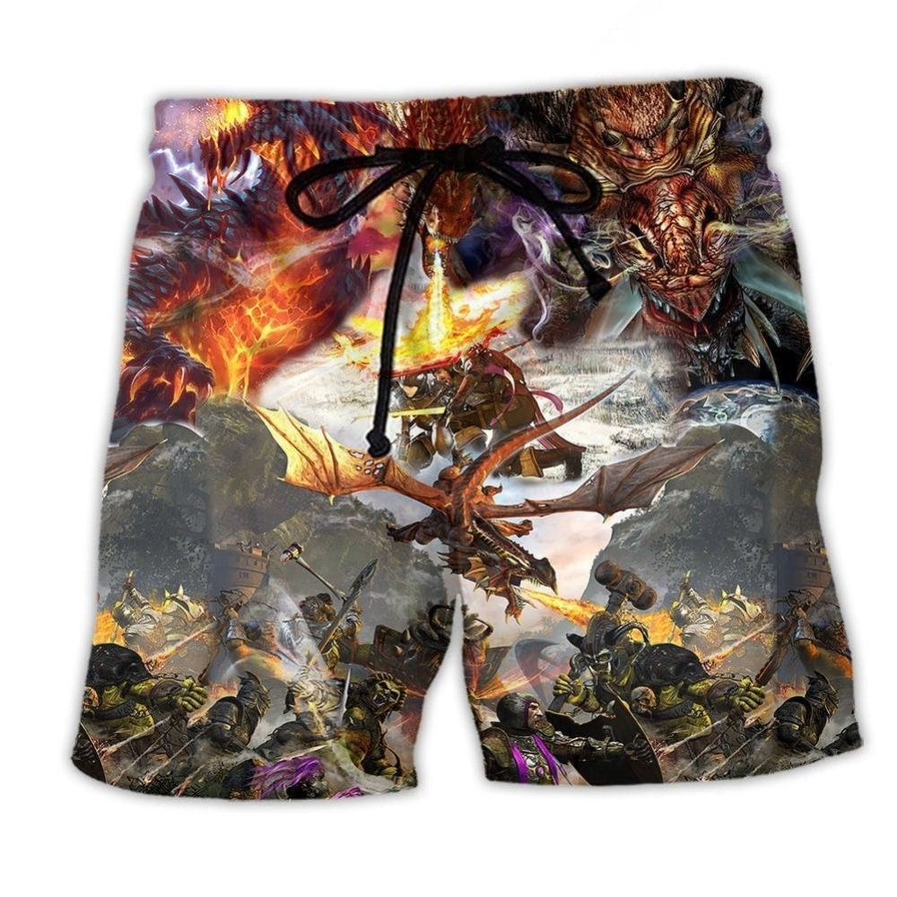Dragon Fire Fantasy Power Beach Shorts For Warm Weather Travel And Everyday Comfort