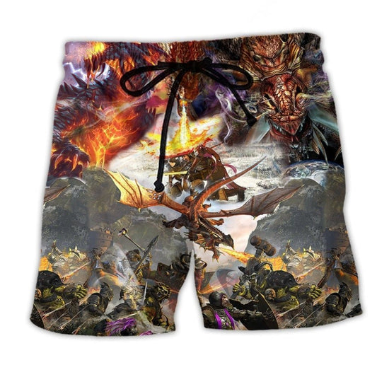 Dragon Fire Fantasy Power Beach Shorts For Warm Weather Travel And Everyday Comfort