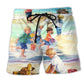 Sky Above Sand Below Peace Beach Shorts Pattern View For Coastal Holidays And Casual Activities