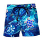 Turtle Flow Blue Ocean Beach Shorts For Island Escapes And Easy Warm Weather Wear