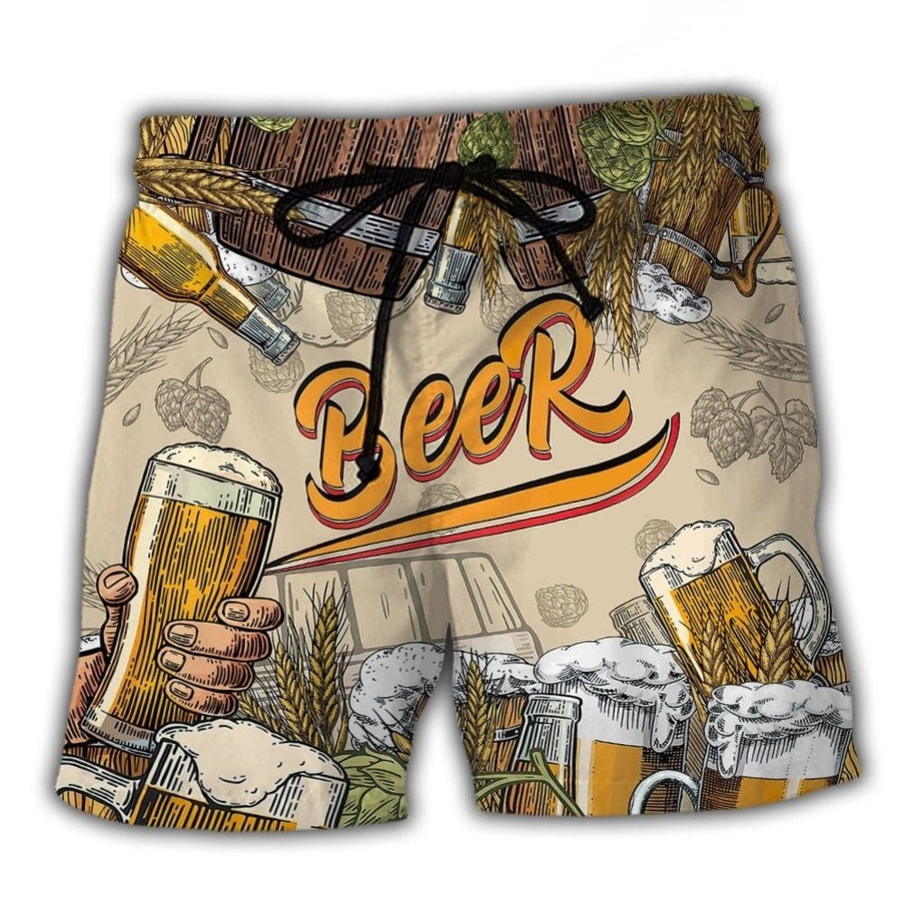 Craft Beer Beach Shorts For Summer Vacations And Distinctive Seasonal Style