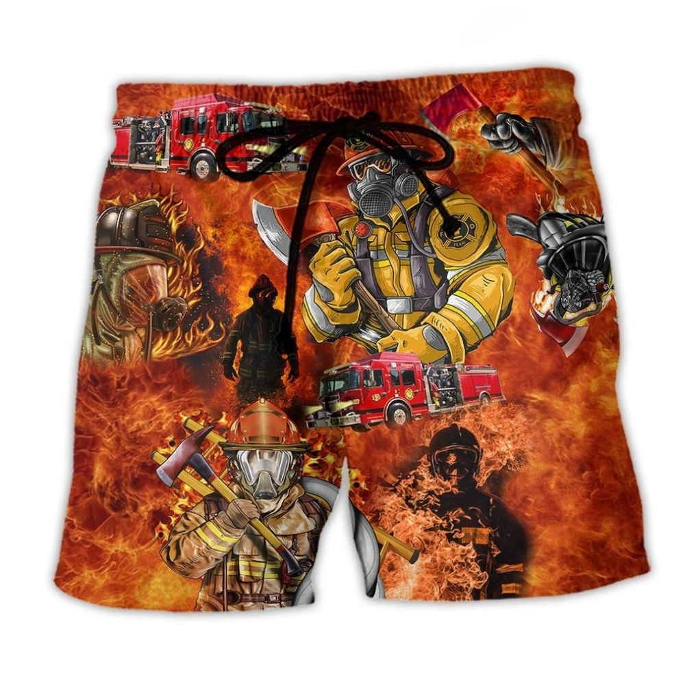 Firefighter Flame Beach Shorts For Sunny Day Getaways And Travel Ready Comfort