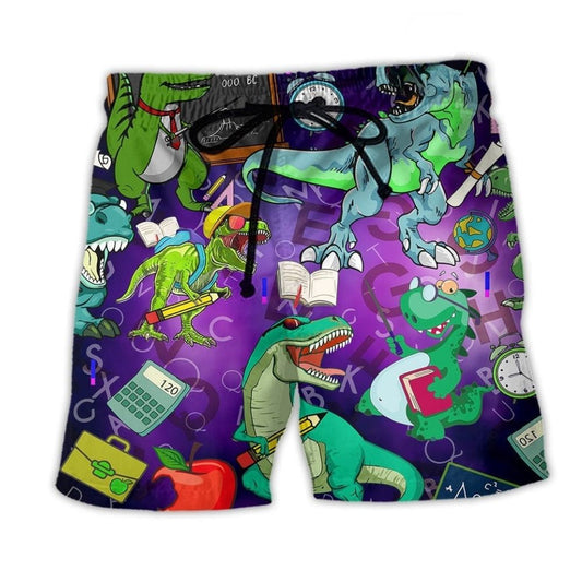Teacher Dinosaur Beach Shorts For Tropical Holidays And Easygoing Coastal Style