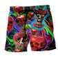 Skull Apple Neon Beach Shorts For Relaxed Shoreline Days And Distinctive Seasonal Style