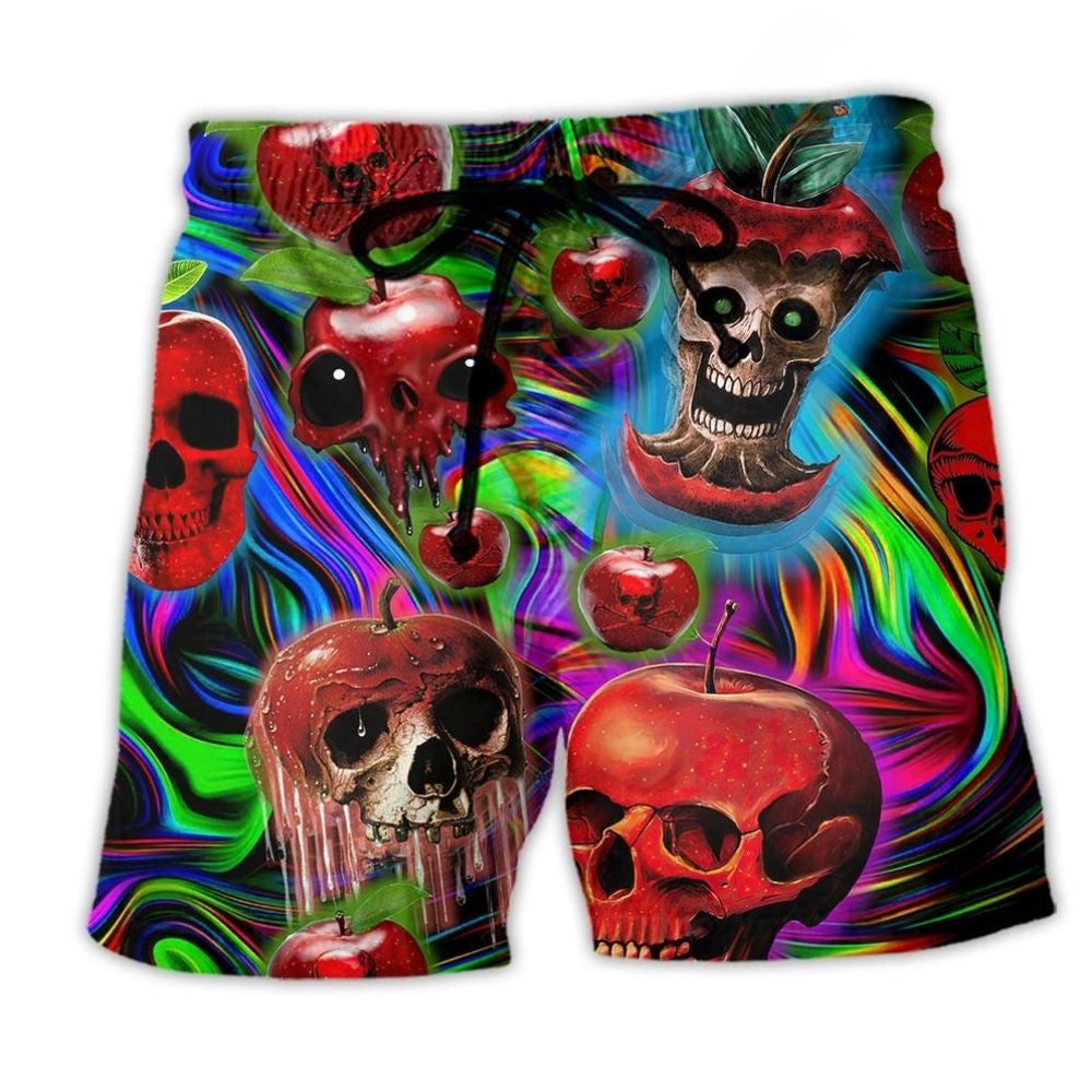 Skull Apple Neon Beach Shorts For Relaxed Shoreline Days And Distinctive Seasonal Style