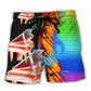 Neon Piano Colorful Music Beach Shorts Pattern View For Coastal Holidays And Casual Activities