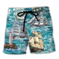 Sailing Clouds And Sea Dream Beach Shorts Design View For Comfortable Resort And Beach Styling