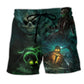Skull Pain Dark Beach Shorts For Tropical Holidays And Lightweight Summer Style