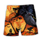 Raven Pumpkin Halloween Beach Shorts For Resort Days And Everyday Comfort