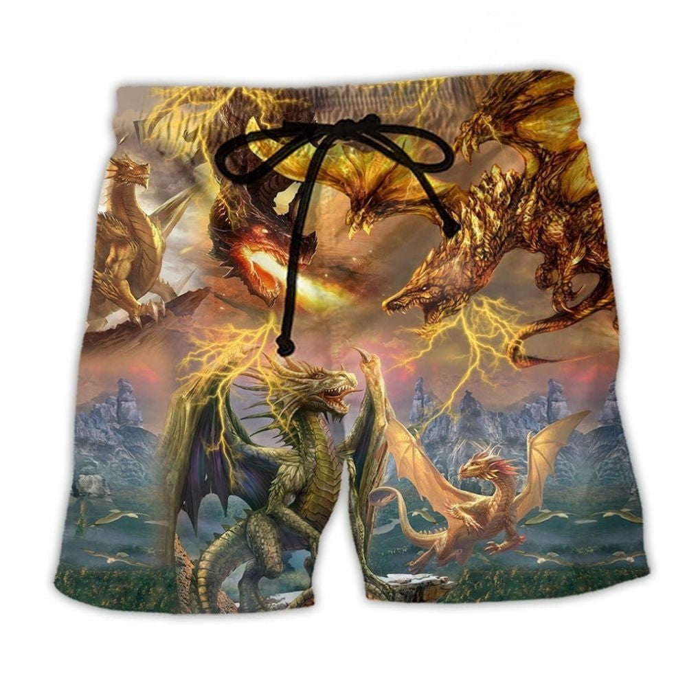 Dragon Fantasy Beach Shorts For Holiday Cruises And Comfortable Resort Style