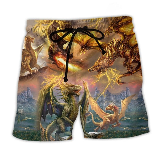 Dragon Fantasy Beach Shorts For Holiday Cruises And Comfortable Resort Style