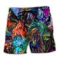 Colorful Horse Beach Shorts For Island Escapes And Comfortable Resort Style