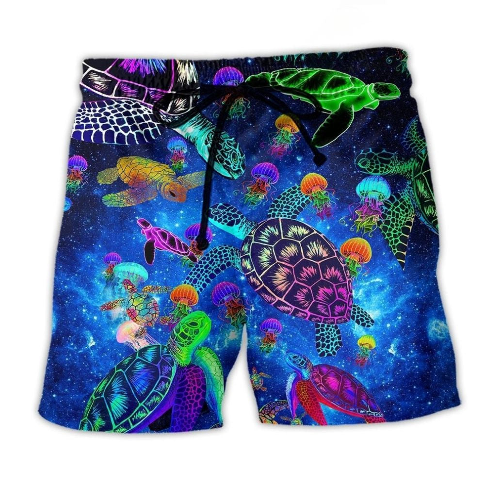 Turtle Glowing Sea Beach Shorts For Weekend Escapes And Memorable Gift Ideas