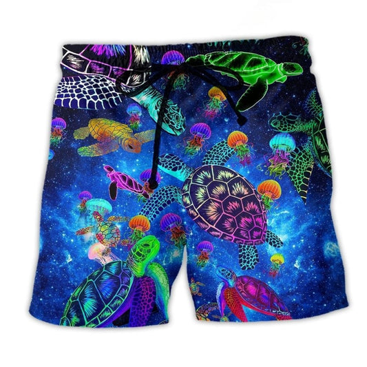 Turtle Glowing Sea Beach Shorts For Weekend Escapes And Memorable Gift Ideas