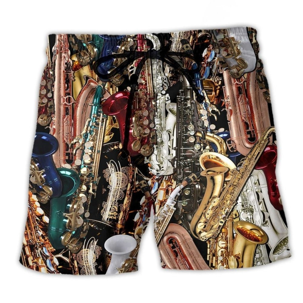 Saxophone Music Is My Therapy Beach Shorts For Outdoor Adventures And Thoughtful Seasonal Gifts