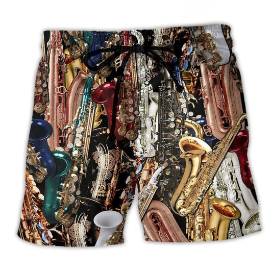 Saxophone Music Is My Therapy Beach Shorts For Outdoor Adventures And Thoughtful Seasonal Gifts