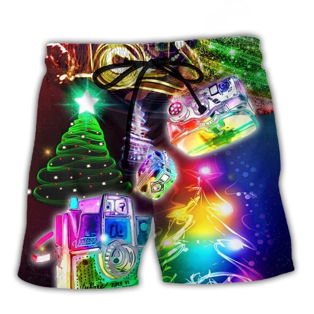 Christmas Camera Beach Shorts For Outdoor Adventures And Lightweight Summer Style