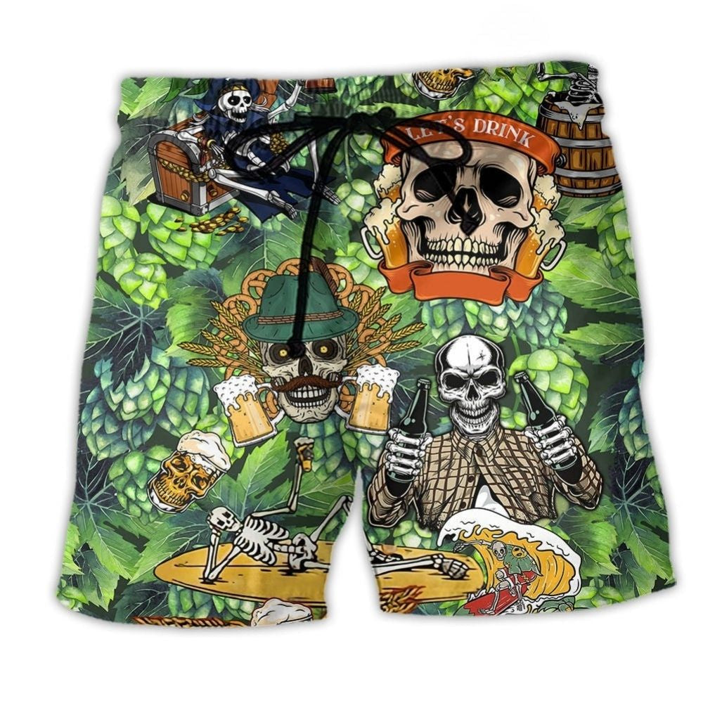 Beer Skull Beach Shorts For Coastal Adventures And Lightweight Summer Style