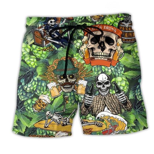 Beer Skull Beach Shorts For Coastal Adventures And Lightweight Summer Style