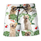Labrador Retriever Tropical Cute Beach Shorts For Coastal Adventures And Relaxed Summer Wear