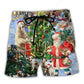Christmas Animal Drum Celebration Beach Shorts Print View For Coastal Escapes And Casual Outings