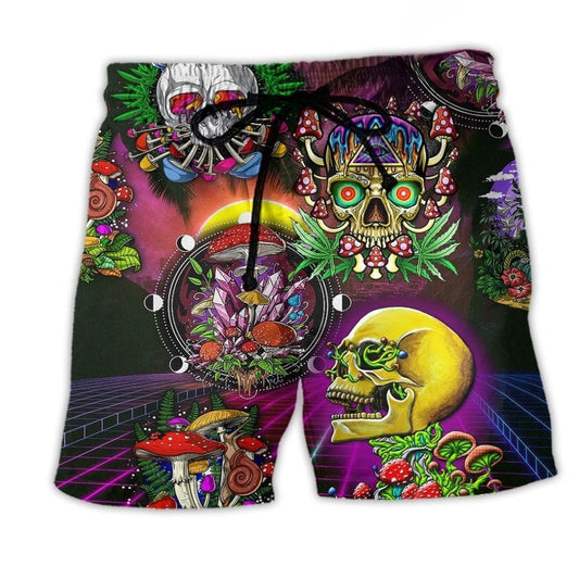 Skull Game Beach Shorts For Summer Festivals And Relaxed Holiday Style