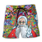 Bohemian Santa Colorful Beach Shorts For Casual Day Trips And Easy Warm Weather Wear