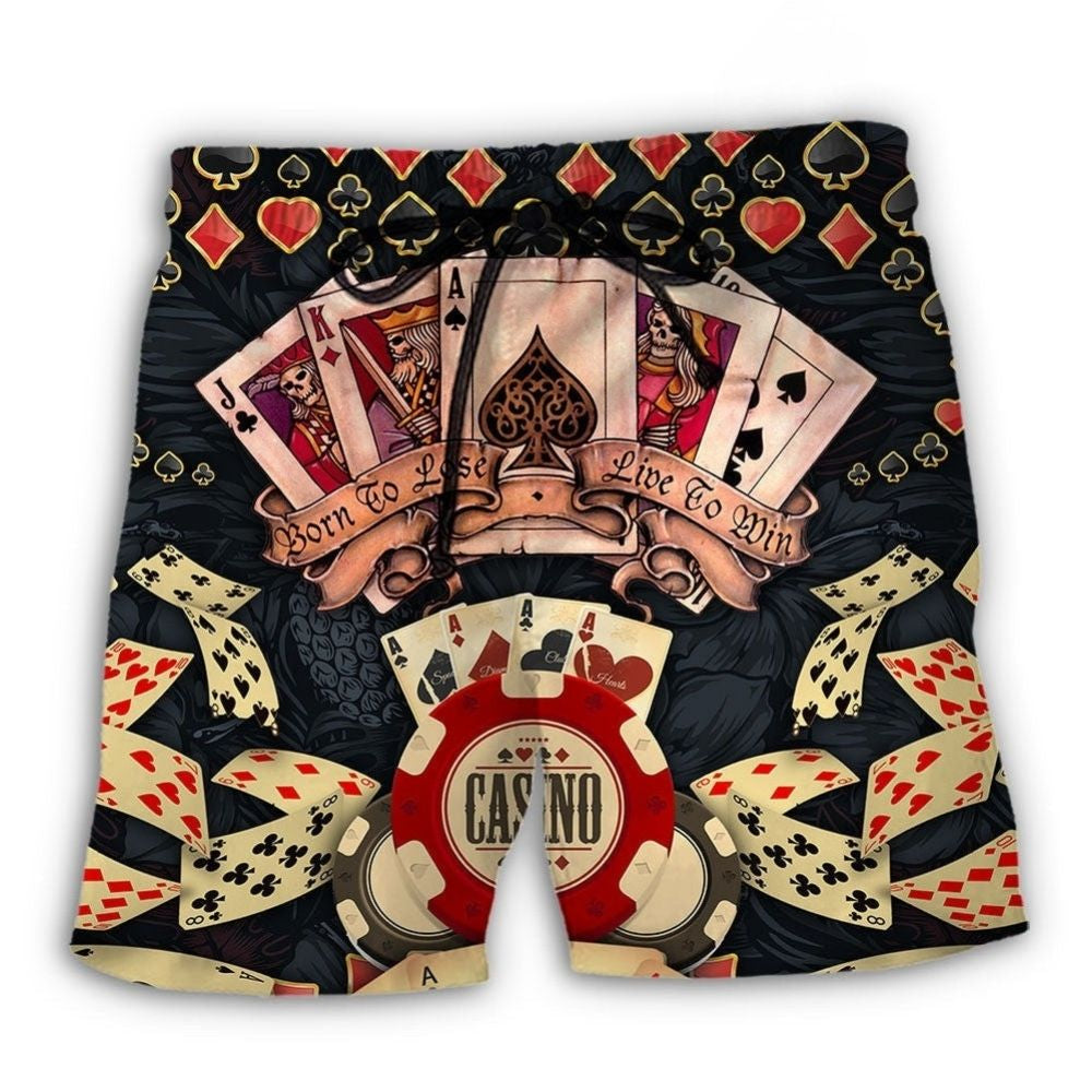 Poker Lose Win Beach Shorts For Summer Festivals And Distinctive Seasonal Style