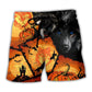 Wolf Pumpkin Halloween Beach Shorts For Summer Festivals And Flexible Everyday Wear