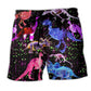 Dinosaur X Ray Sparkle Beach Shorts For Coastal Road Trips And Weekend Casual Style