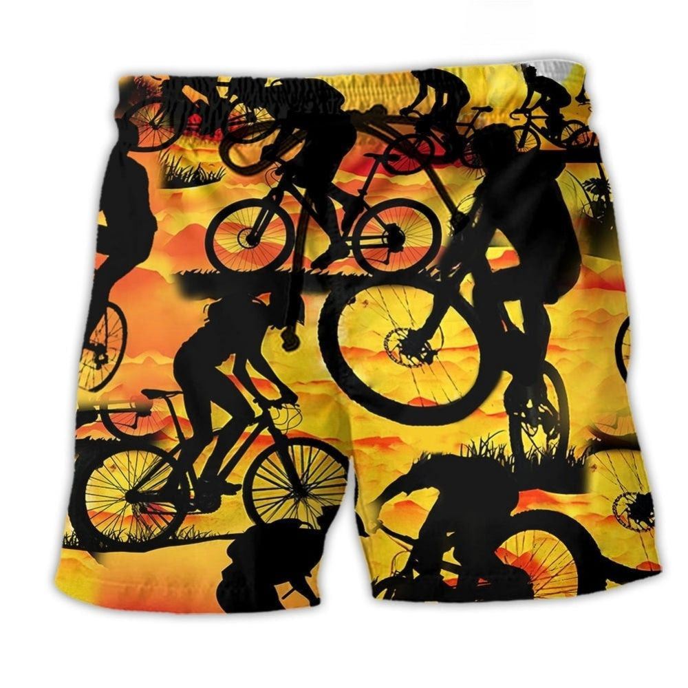 Bicycle Journey Not A Race Beach Shorts Print Detail For Beach Activities And Vacation Wear