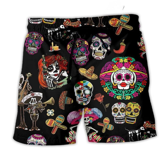Sugar Skull Calavera Western Beach Shorts For Island Escapes And Laid Back Daily Wear
