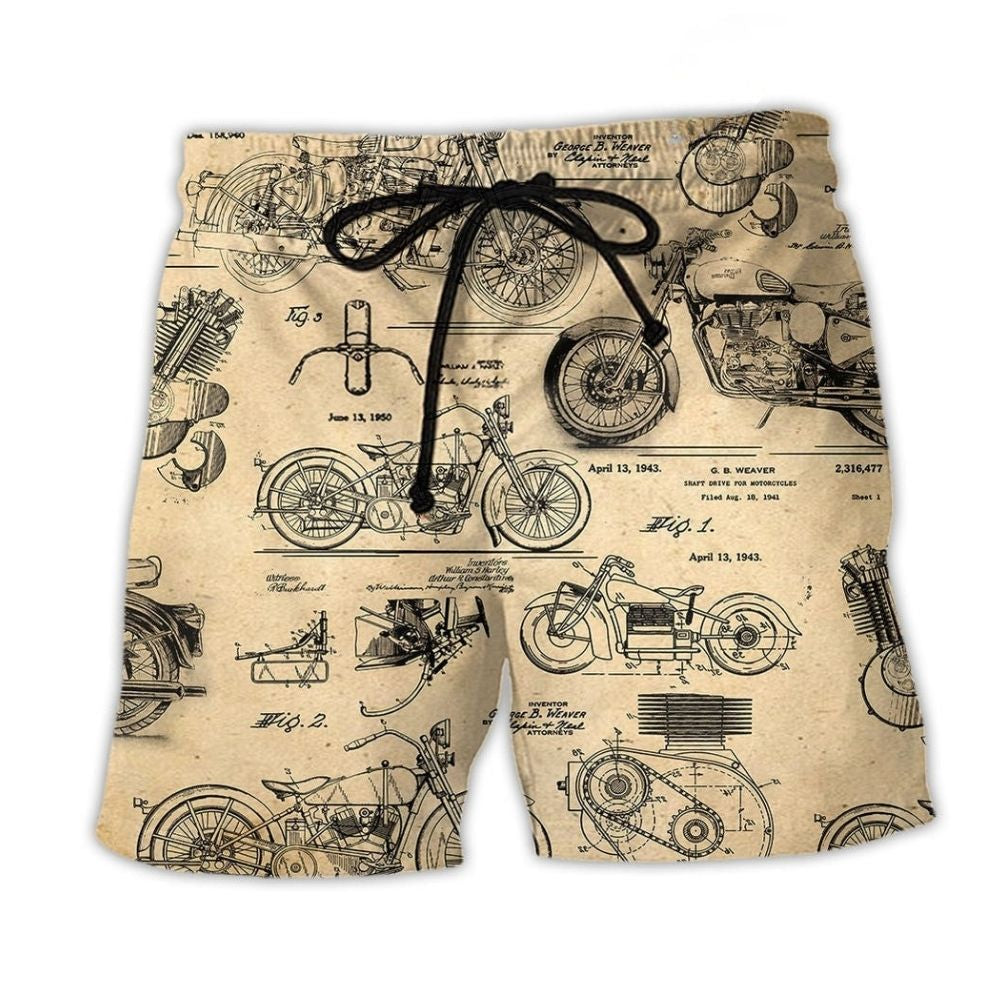 Motorcycle Rider Beach Shorts For Seaside Travel And Memorable Gift Ideas