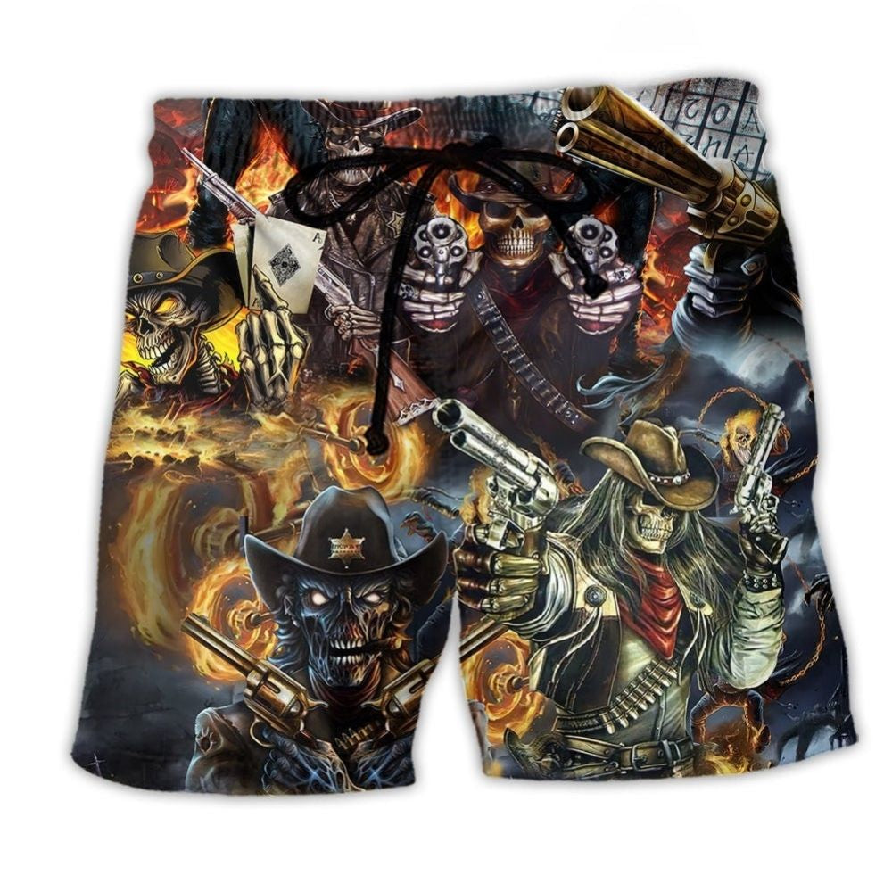 Skull Guts Glory Beach Shorts For Weekend Escapes And Laid Back Daily Wear