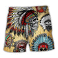 Native Skull Vintage Artistic Beach Shorts Pattern View For Resort Days And Outdoor Activities