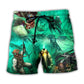 Sea Monster Diving Fantasy Beach Shorts For Outdoor Adventures And Memorable Gift Ideas