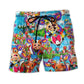 Cow Happy Animal Lover Beach Shorts Pattern View For Wildlife Fans And Beach Days