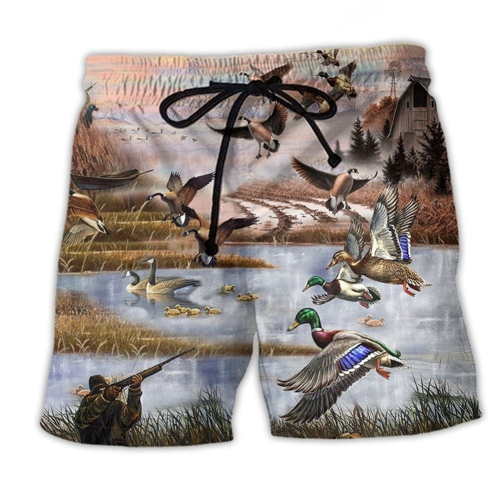 Duck Goose Humor Quote Beach Shorts Design Detail For Nature Inspired Coastal Travel