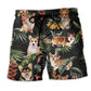 Corgi Dog Tropical Leaf Cute Beach Shorts Print Detail For Beach Activities And Vacation Wear
