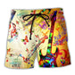 Guitar Butterfly Music Beach Shorts For Summer Vacations And Vacation Ready Style