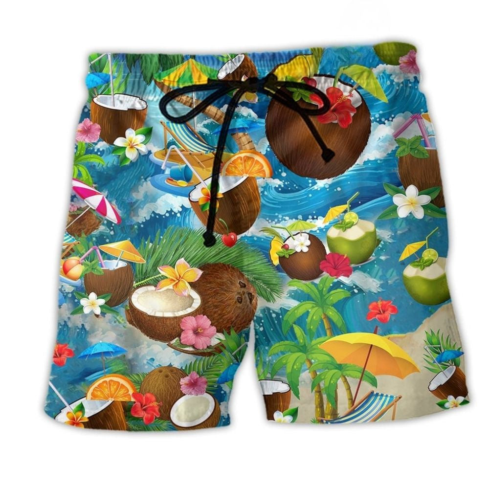 Coconut Summer Beach Shorts For Sunny Day Getaways And Weekend Casual Style