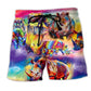 Rhino Colorful Painting Beach Shorts For Summer Vacations And Warm Weather Wardrobe