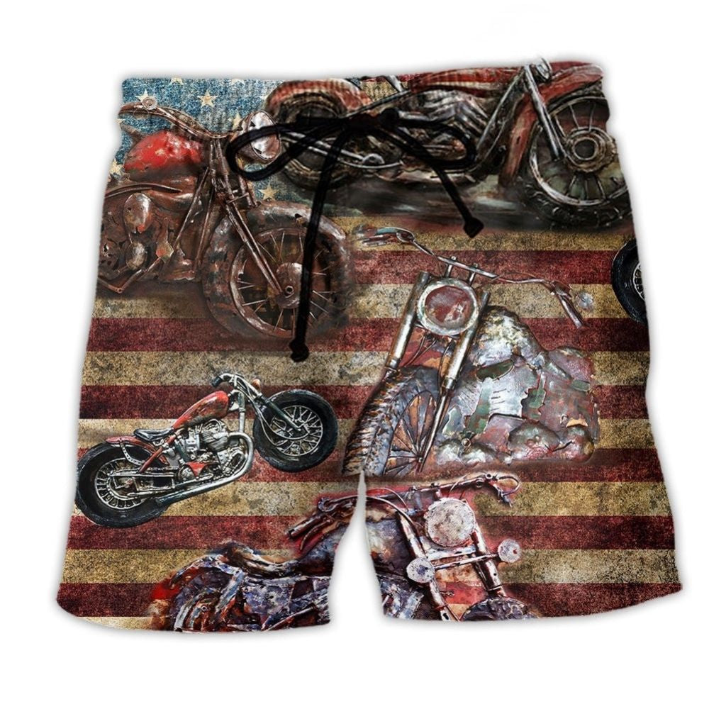 Motorcycle Freedom Beach Shorts For Oceanfront Weekends And Relaxed Holiday Style