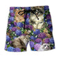Purple Cat Flower Beach Shorts For Relaxed Shoreline Days And Laid Back Daily Wear