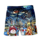 Christmas Snowman Santa Family Light Beach Shorts For Beach Trips And Relaxed Vacation Styling